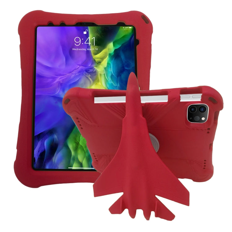 For iPad Pro 11 2020 / 2021 / 2022 360 Rotation Aircraft Holder EVA Shockproof Tablet Case(Red) - iPad Pro 11 (2022/2021) Cases by buy2fix | Online Shopping UK | buy2fix