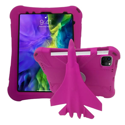 For iPad Pro 11 2020 / 2021 / 2022 360 Rotation Aircraft Holder EVA Shockproof Tablet Case(RoseRed) - iPad Pro 11 (2022/2021) Cases by buy2fix | Online Shopping UK | buy2fix