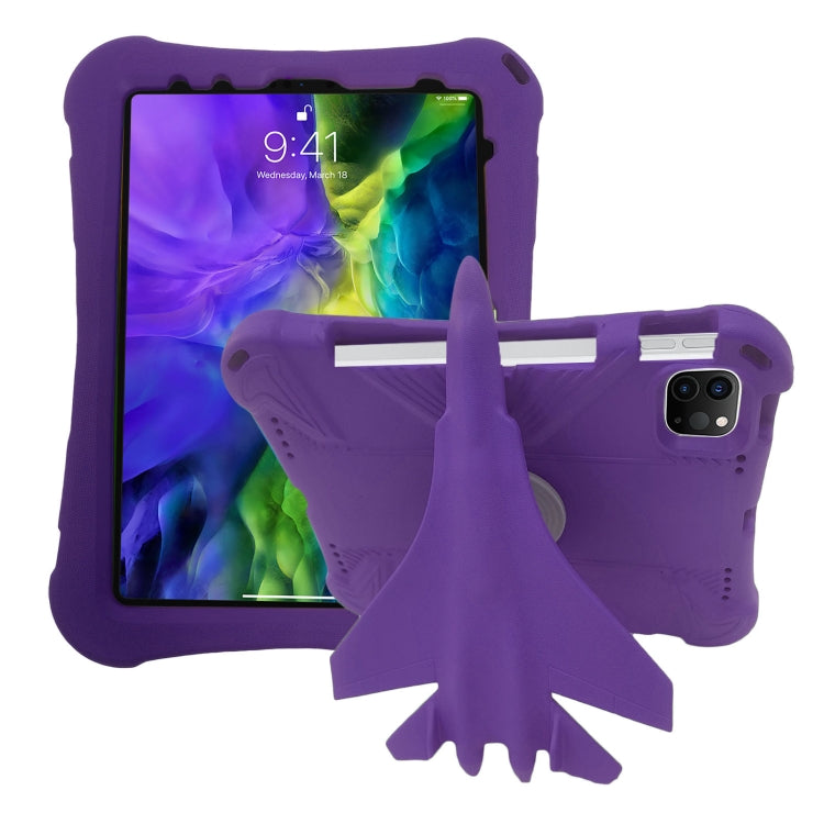 For iPad Pro 11 2020 / 2021 / 2022 360 Rotation Aircraft Holder EVA Shockproof Tablet Case(Purple) - iPad Pro 11 (2022/2021) Cases by buy2fix | Online Shopping UK | buy2fix