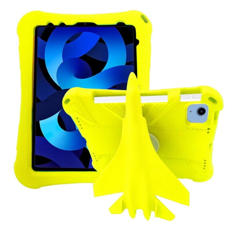 For iPad Air 2022 / 2020 10.9 360 Rotation Aircraft Holder EVA Shockproof Tablet Case(Yellow) - iPad Air (2022) / (2020) 10.9 Cases by buy2fix | Online Shopping UK | buy2fix