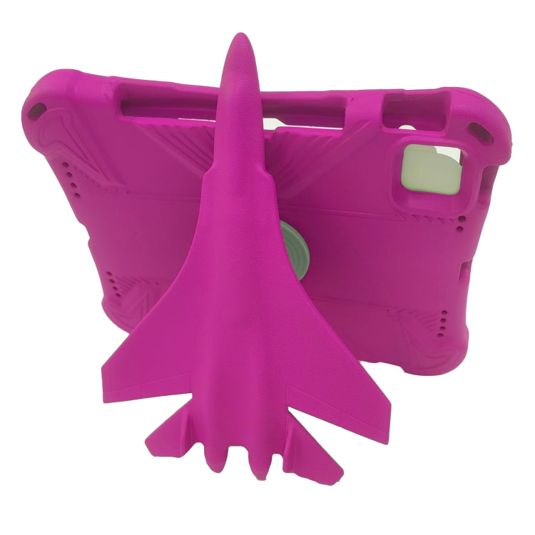 For iPad Air 11 2025 / 2024 360 Rotation Aircraft Holder EVA Shockproof Tablet Case(RoseRed) by buy2fix