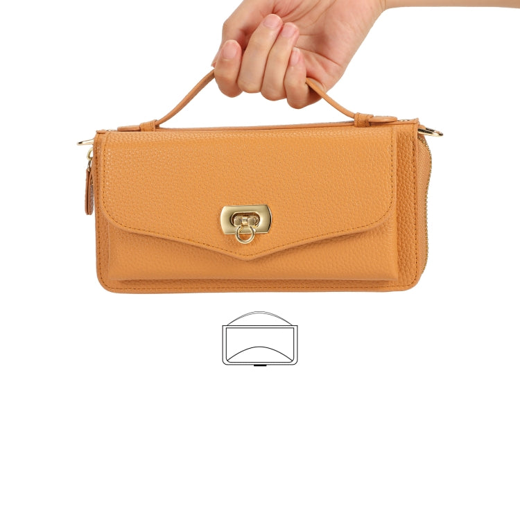 For Samsung Galaxy S23+ 5G Crossbody Multi-functional Zipper Wallet Litchi Leather Phone Case(Orange) - Galaxy S23+ 5G Cases by buy2fix | Online Shopping UK | buy2fix