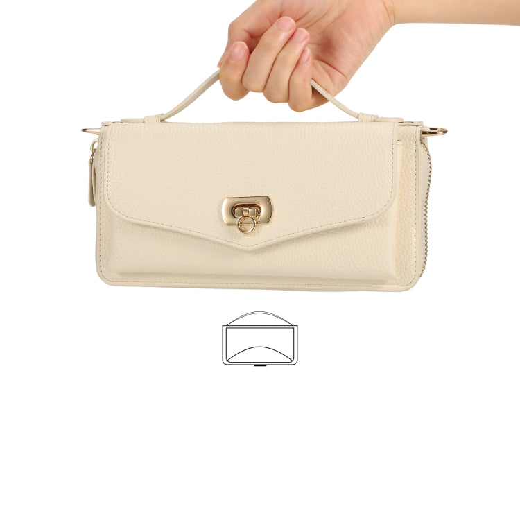 For Samsung Galaxy S23+ 5G Crossbody Multi-functional Zipper Wallet Litchi Leather Phone Case(Beige) - Galaxy S23+ 5G Cases by buy2fix | Online Shopping UK | buy2fix