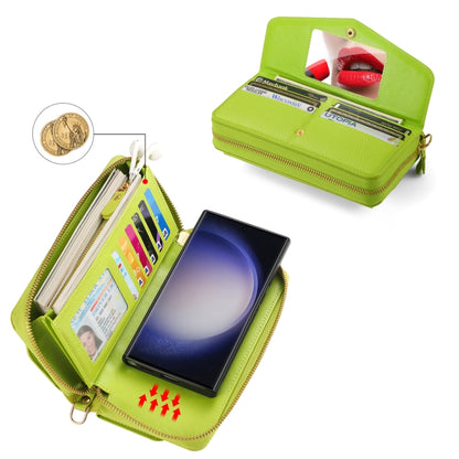 For Samsung Galaxy S23+ 5G Crossbody Multi-functional Zipper Wallet Litchi Leather Phone Case(Green) - Galaxy S23+ 5G Cases by buy2fix | Online Shopping UK | buy2fix