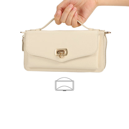 For Samsung Galaxy S22 Ultra 5G Crossbody Multi-functional Zipper Wallet Litchi Leather Phone Case(Beige) - Galaxy S22 Ultra 5G Cases by buy2fix | Online Shopping UK | buy2fix