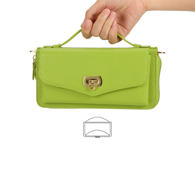 For Samsung Galaxy S22+ 5G Crossbody Multi-functional Zipper Wallet Litchi Leather Phone Case(Green) - Galaxy S22 5G Cases by buy2fix | Online Shopping UK | buy2fix