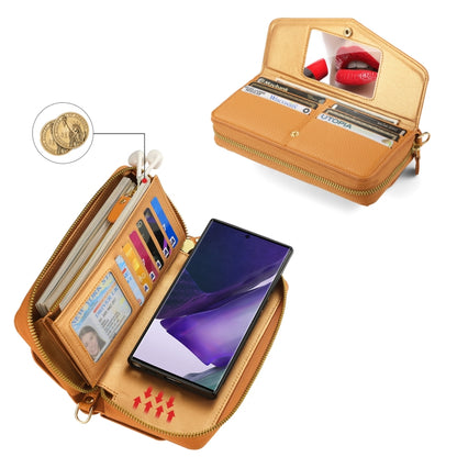 For Samsung Galaxy Note20 Ultra Crossbody Multi-functional Zipper Wallet Litchi Leather Phone Case(Orange) - Galaxy Phone Cases by buy2fix | Online Shopping UK | buy2fix