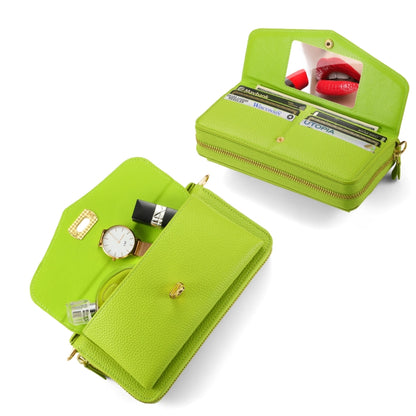 For Samsung Galaxy Note20 Crossbody Multi-functional Zipper Wallet Litchi Leather Phone Case(Green) - Galaxy Phone Cases by buy2fix | Online Shopping UK | buy2fix