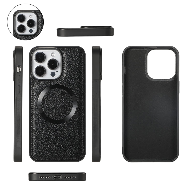 For iPhone 15 Pro Max MagSafe Crossbody Multi-functional Zipper Wallet Litchi Leather Phone Case(Black) - iPhone 15 Pro Max Cases by buy2fix | Online Shopping UK | buy2fix