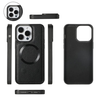 For iPhone 15 Pro Max MagSafe Crossbody Multi-functional Zipper Wallet Litchi Leather Phone Case(Black) - iPhone 15 Pro Max Cases by buy2fix | Online Shopping UK | buy2fix