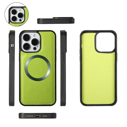 For iPhone 15 Pro MagSafe Crossbody Multi-functional Zipper Wallet Litchi Leather Phone Case(Green) - iPhone 15 Pro Cases by buy2fix | Online Shopping UK | buy2fix