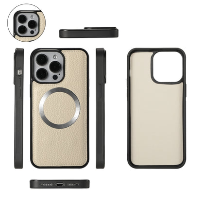 For iPhone 15 Plus MagSafe Crossbody Multi-functional Zipper Wallet Litchi Leather Phone Case(White) - iPhone 15 Plus Cases by buy2fix | Online Shopping UK | buy2fix