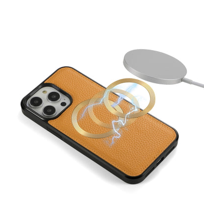 For iPhone 14 Pro MagSafe Crossbody Multi-functional Zipper Wallet Litchi Leather Phone Case(Orange) - iPhone 14 Pro Cases by buy2fix | Online Shopping UK | buy2fix