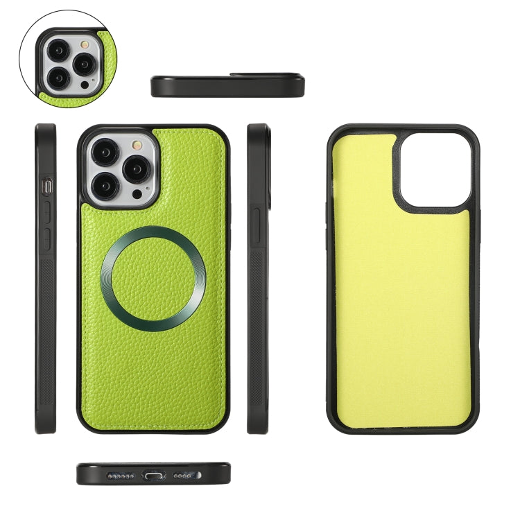 For iPhone 13 Pro MagSafe Crossbody Multi-functional Zipper Wallet Litchi Leather Phone Case(Green) - iPhone 13 Pro Cases by buy2fix | Online Shopping UK | buy2fix