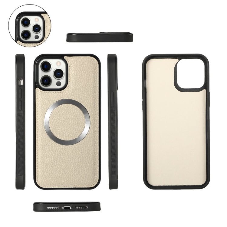 For iPhone 12 MagSafe Crossbody Multi-functional Zipper Wallet Litchi Leather Phone Case(White) - iPhone 12 / 12 Pro Cases by buy2fix | Online Shopping UK | buy2fix