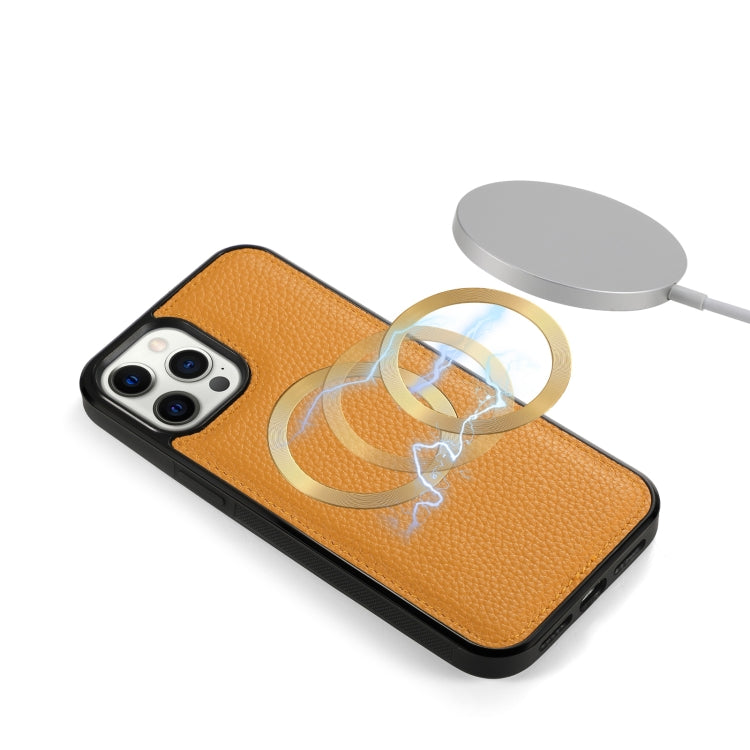 For iPhone 12 MagSafe Crossbody Multi-functional Zipper Wallet Litchi Leather Phone Case(Orange) - iPhone 12 / 12 Pro Cases by buy2fix | Online Shopping UK | buy2fix