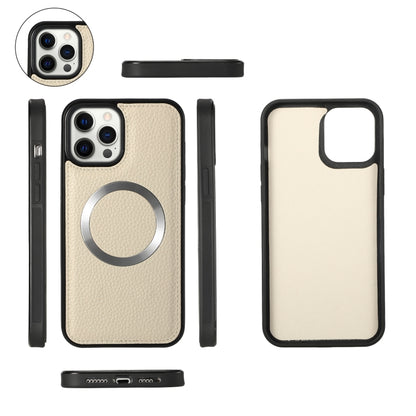 For iPhone 12 Pro MagSafe Crossbody Multi-functional Zipper Wallet Litchi Leather Phone Case(White) - iPhone 12 / 12 Pro Cases by buy2fix | Online Shopping UK | buy2fix