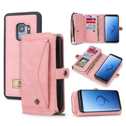 For Samsung Galaxy S9+ Multi-functional Zipper Wallet Leather Phone Case(Pink) - Galaxy Phone Cases by buy2fix | Online Shopping UK | buy2fix