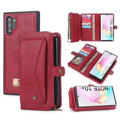 For Samsung Galaxy Note10+ Multi-functional Zipper Wallet Leather Phone Case(Red) - Galaxy Phone Cases by buy2fix | Online Shopping UK | buy2fix