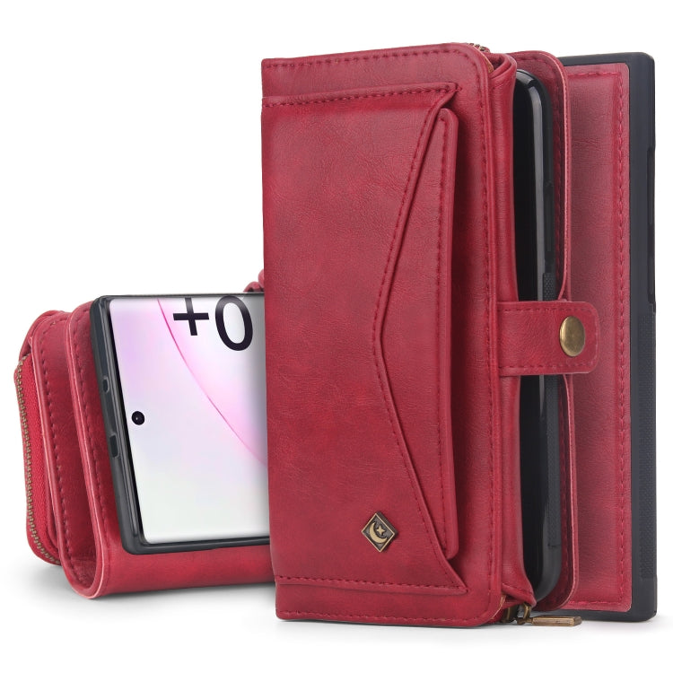 For Samsung Galaxy Note10+ Multi-functional Zipper Wallet Leather Phone Case(Red) - Galaxy Phone Cases by buy2fix | Online Shopping UK | buy2fix
