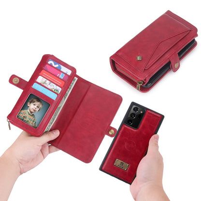 For Samsung Galaxy Note20 Ultra Multi-functional Zipper Wallet Leather Phone Case(Red) - Galaxy Phone Cases by buy2fix | Online Shopping UK | buy2fix