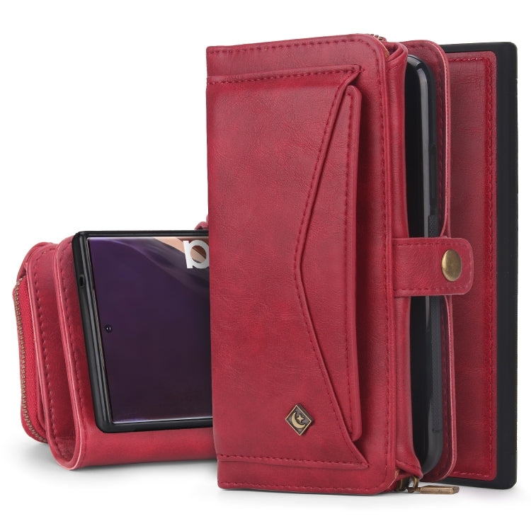 For Samsung Galaxy Note20 Ultra Multi-functional Zipper Wallet Leather Phone Case(Red) - Galaxy Phone Cases by buy2fix | Online Shopping UK | buy2fix