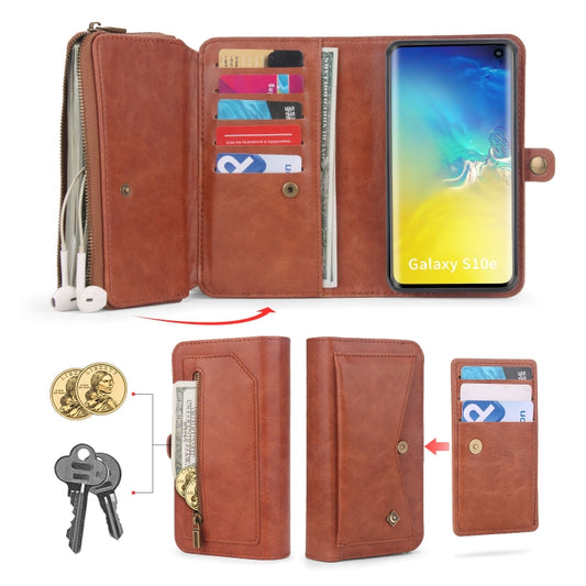 For Samsung Galaxy S10e Multi-functional Zipper Wallet Leather Phone Case(Orange) - Galaxy Phone Cases by buy2fix | Online Shopping UK | buy2fix