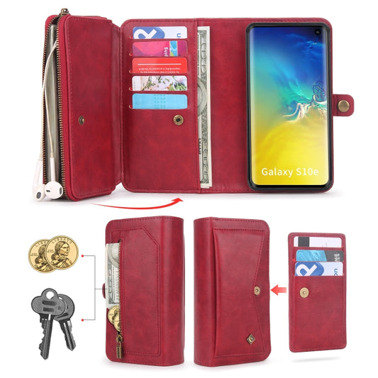 For Samsung Galaxy S10e Multi-functional Zipper Wallet Leather Phone Case(Red) - Galaxy Phone Cases by buy2fix | Online Shopping UK | buy2fix