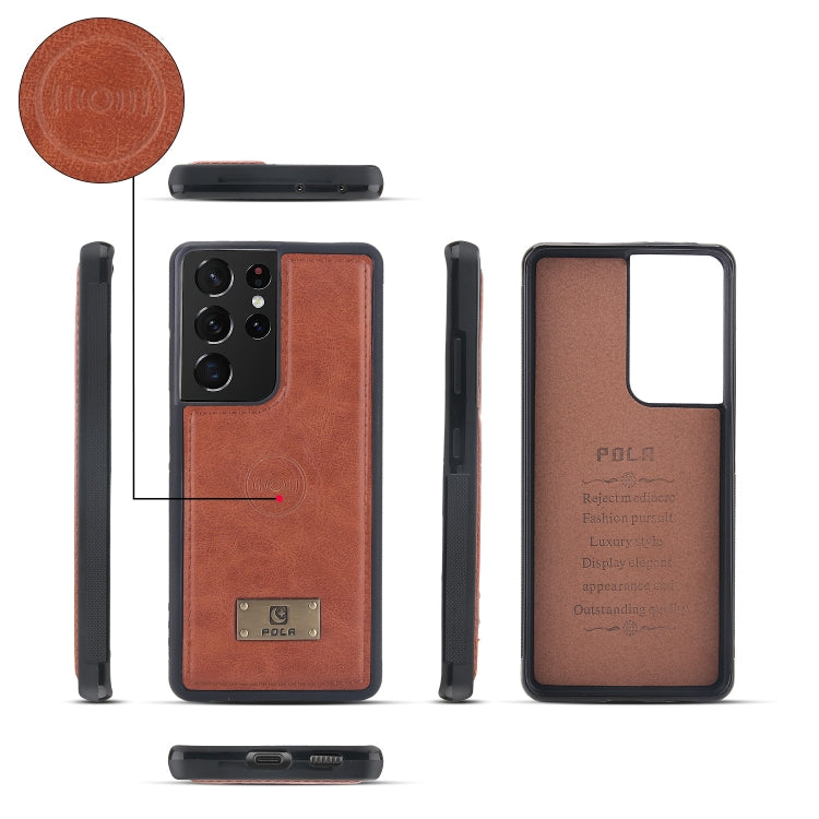 For Samsung Galaxy S21 Ultra 5G Multi-functional Zipper Wallet Leather Phone Case(Orange) - Galaxy S21 Ultra 5G Cases by buy2fix | Online Shopping UK | buy2fix