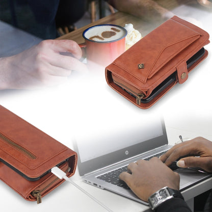 For Samsung Galaxy S21 Ultra 5G Multi-functional Zipper Wallet Leather Phone Case(Orange) - Galaxy S21 Ultra 5G Cases by buy2fix | Online Shopping UK | buy2fix