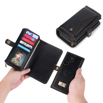 For Samsung Galaxy S22 Ultra 5G Multi-functional Zipper Wallet Leather Phone Case(Black) - Galaxy S22 Ultra 5G Cases by buy2fix | Online Shopping UK | buy2fix