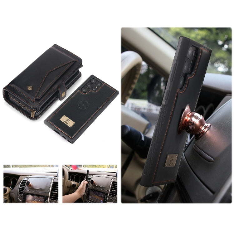 For Samsung Galaxy S22 Ultra 5G Multi-functional Zipper Wallet Leather Phone Case(Black) - Galaxy S22 Ultra 5G Cases by buy2fix | Online Shopping UK | buy2fix