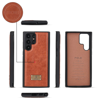 For Samsung Galaxy S22 Ultra 5G Multi-functional Zipper Wallet Leather Phone Case(Orange) - Galaxy S22 Ultra 5G Cases by buy2fix | Online Shopping UK | buy2fix