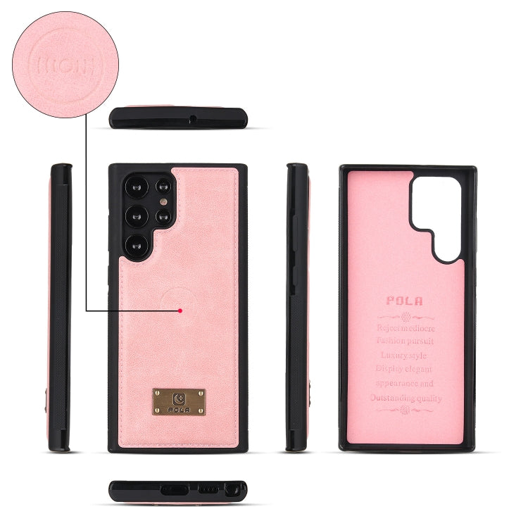 For Samsung Galaxy S22 Ultra 5G Multi-functional Zipper Wallet Leather Phone Case(Pink) - Galaxy S22 Ultra 5G Cases by buy2fix | Online Shopping UK | buy2fix