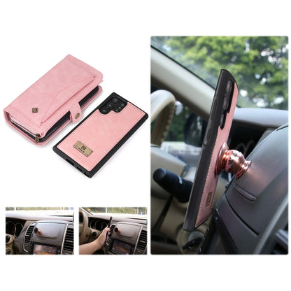 For Samsung Galaxy S22 Ultra 5G Multi-functional Zipper Wallet Leather Phone Case(Pink) - Galaxy S22 Ultra 5G Cases by buy2fix | Online Shopping UK | buy2fix