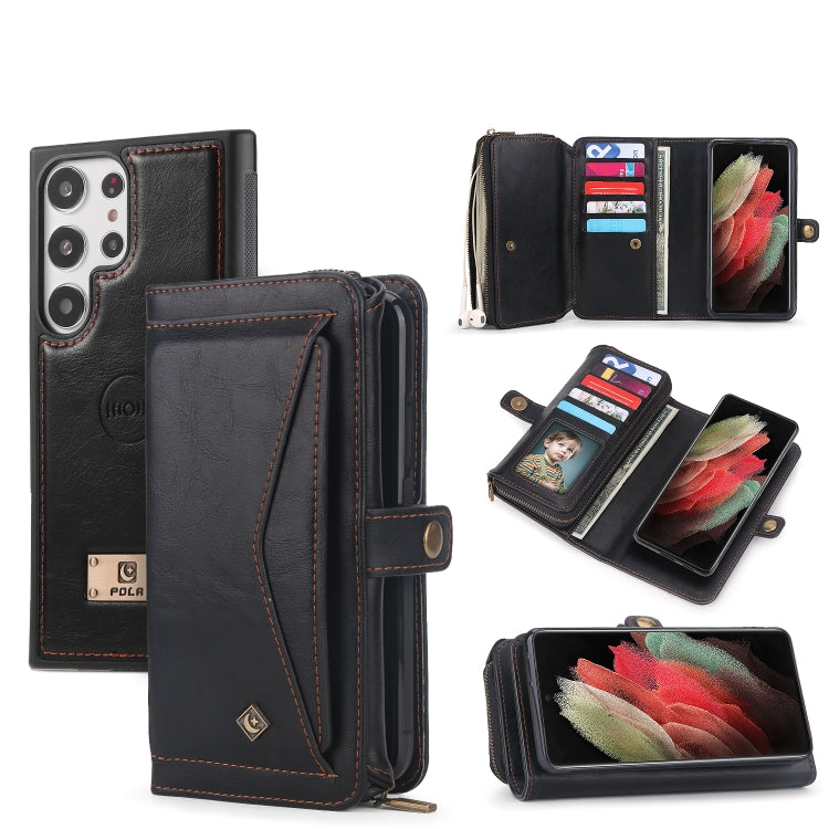 For Samsung Galaxy S23+ 5G Multi-functional Zipper Wallet Leather Phone Case(Black) - Galaxy S23+ 5G Cases by buy2fix | Online Shopping UK | buy2fix