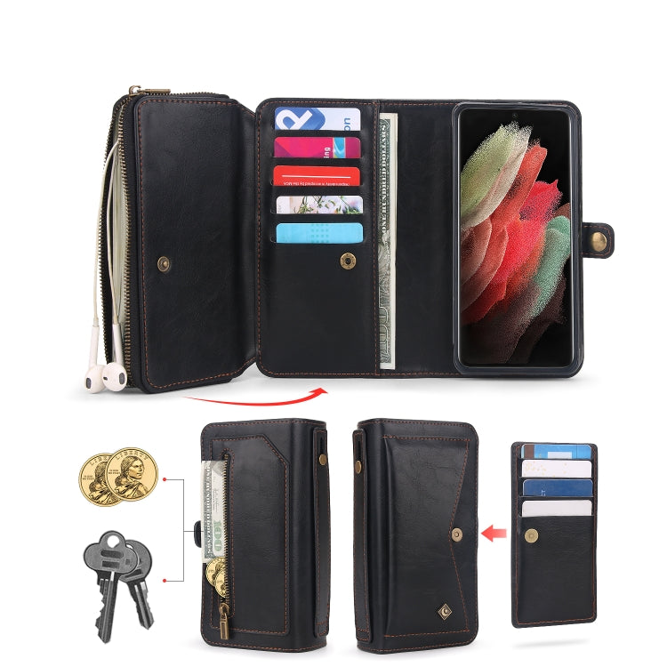 For Samsung Galaxy S23+ 5G Multi-functional Zipper Wallet Leather Phone Case(Black) - Galaxy S23+ 5G Cases by buy2fix | Online Shopping UK | buy2fix