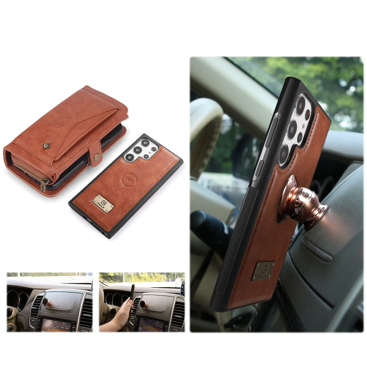 For Samsung Galaxy S23+ 5G Multi-functional Zipper Wallet Leather Phone Case(Orange) - Galaxy S23+ 5G Cases by buy2fix | Online Shopping UK | buy2fix