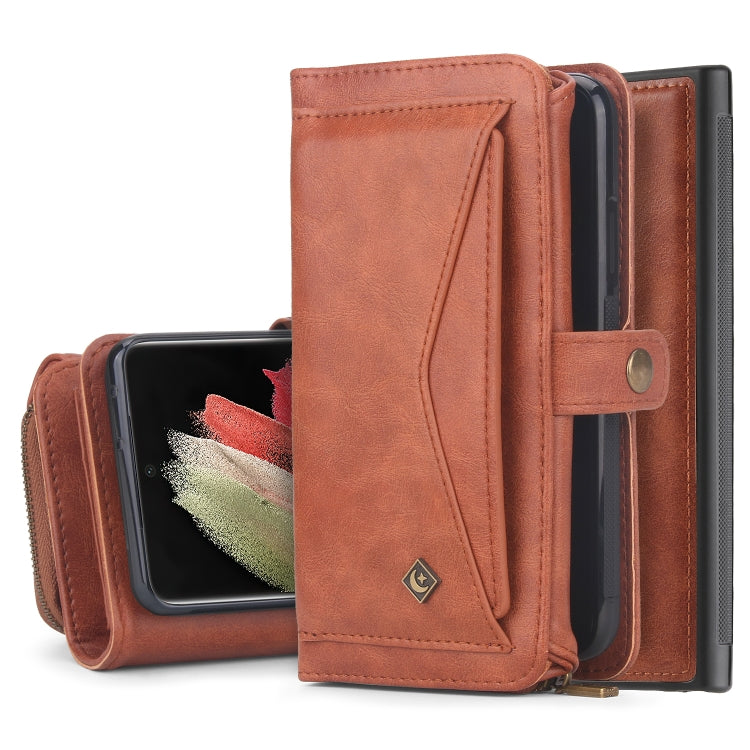 For Samsung Galaxy S23 Ultra 5G Multi-functional Zipper Wallet Leather Phone Case(Orange) - Galaxy S23 Ultra 5G Cases by buy2fix | Online Shopping UK | buy2fix