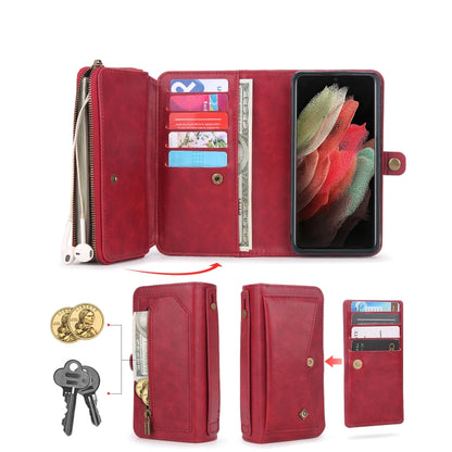 For Samsung Galaxy S23 Ultra 5G Multi-functional Zipper Wallet Leather Phone Case(Red) - Galaxy S23 Ultra 5G Cases by buy2fix | Online Shopping UK | buy2fix