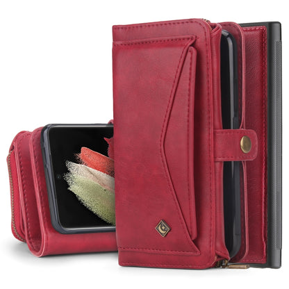 For Samsung Galaxy S23 Ultra 5G Multi-functional Zipper Wallet Leather Phone Case(Red) - Galaxy S23 Ultra 5G Cases by buy2fix | Online Shopping UK | buy2fix