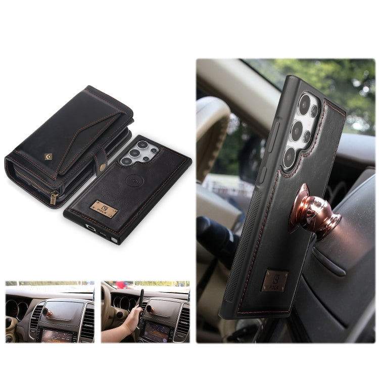 For Samsung Galaxy S24 Ultra 5G Multi-functional Zipper Wallet Leather Phone Case(Black) - Galaxy S24 Ultra 5G Cases by buy2fix | Online Shopping UK | buy2fix