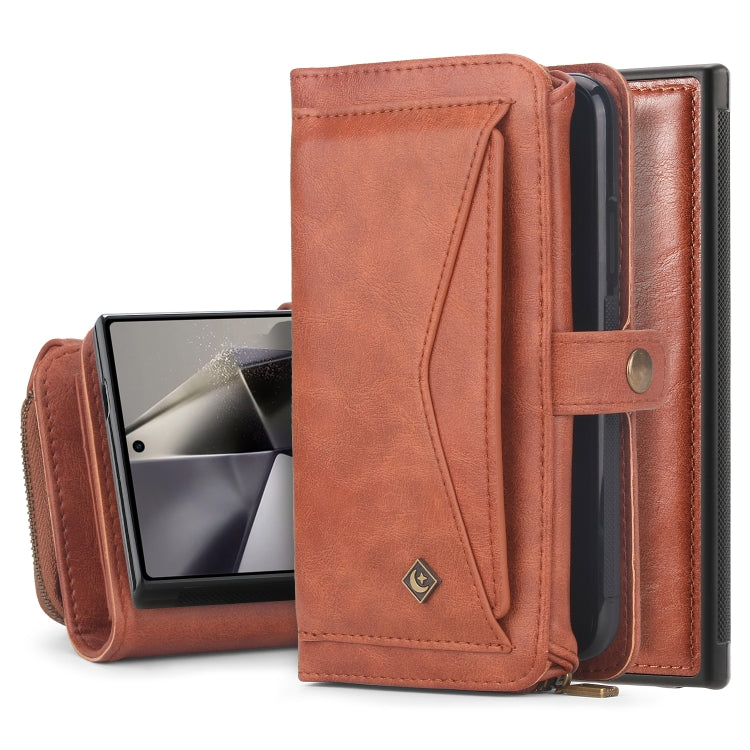 For Samsung Galaxy S24 Ultra 5G Multi-functional Zipper Wallet Leather Phone Case(Orange) - Galaxy S24 Ultra 5G Cases by buy2fix | Online Shopping UK | buy2fix