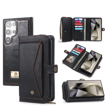 For Samsung Galaxy S24+ 5G Multi-functional Zipper Wallet Leather Phone Case(Black) - Galaxy S24+ 5G Cases by buy2fix | Online Shopping UK | buy2fix