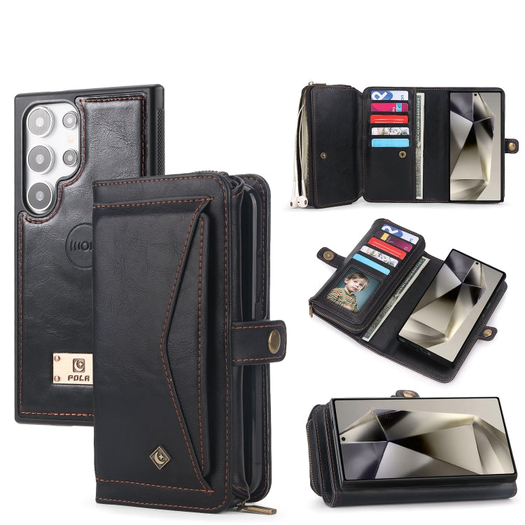 For Samsung Galaxy S24 5G Multi-functional Zipper Wallet Leather Phone Case(Black) - Galaxy S24 5G Cases by buy2fix | Online Shopping UK | buy2fix