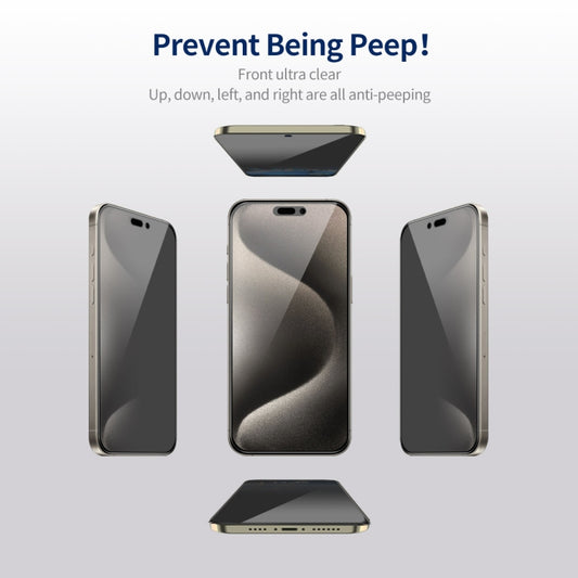 For iPhone 15 Pro Max ENKAY Hat-Prince 360 Degree Anti-peeping Privacy Full Screen Tempered Glass Film by ENKAY