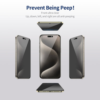 For iPhone 15 Pro 2pcs ENKAY Hat-Prince 360 Degree Anti-peeping Privacy Full Screen Tempered Glass Film - iPhone 15 Pro Tempered Glass by ENKAY | Online Shopping UK | buy2fix