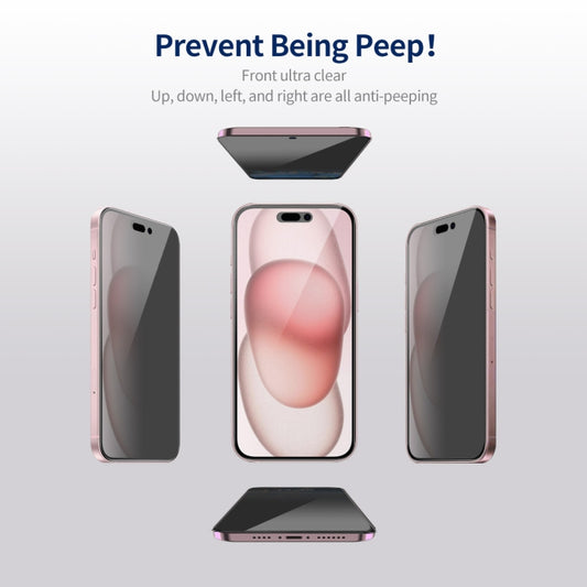 For iPhone 15 Plus 5pcs ENKAY Hat-Prince 360 Degree Anti-peeping Privacy Full Screen Tempered Glass Film by ENKAY