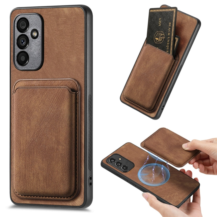 For Samsung Galaxy A35 5G Retro Leather Card Bag Magnetic Phone Case(Brown) by buy2fix