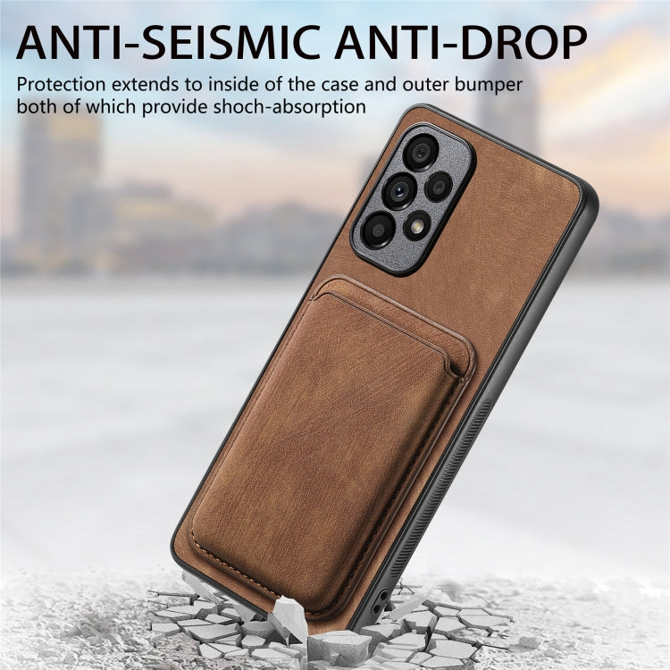 For Samsung Galaxy A35 5G Retro Leather Card Bag Magnetic Phone Case(Brown) by buy2fix
